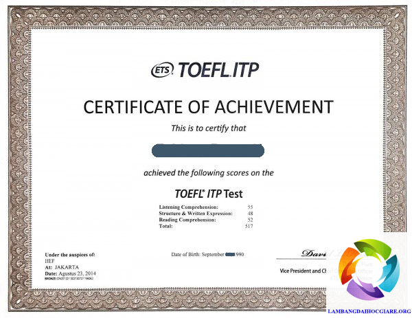 Chứng chỉ TOEFL (Test of English as a Foreign Language)