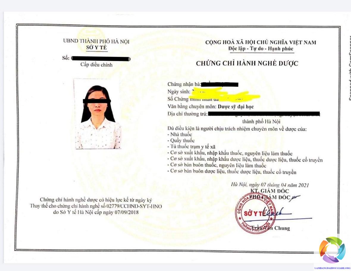 Làm Chứng Chỉ Hành Nghề Dược Tại Làm Bằng Đại Học Phôi Thật