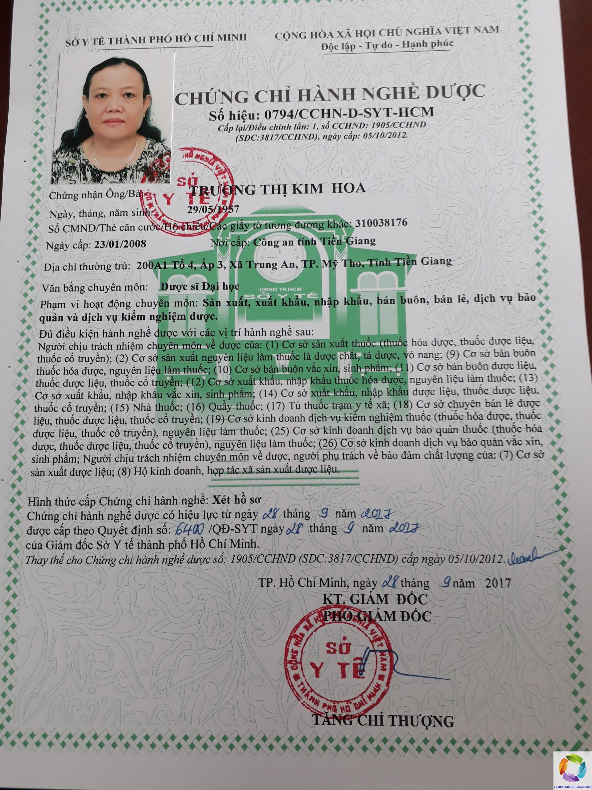 Làm Chứng Chỉ Hành Nghề Dược Tại Làm Bằng Đại Học Phôi Thật