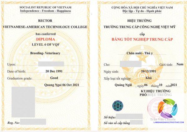 bằng cao đẳng thú y