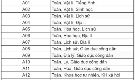 khối a gồm những môn nào