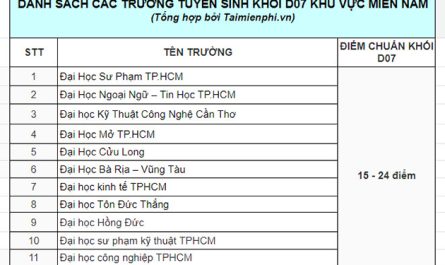 khối d07 học ngành gì